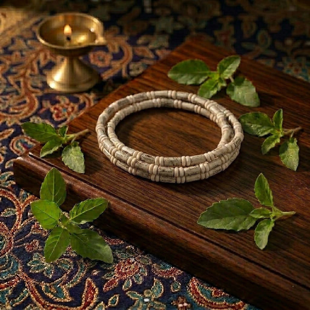 Pure Tulsi Kanthi Mala - Double Layer (6mm) - Natural & Energized for Prayer