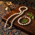 Authentic Silver Plated Tulsi Jewelry Combo: 54-Bead Mala & 17-Bead Bracelet (10mm)