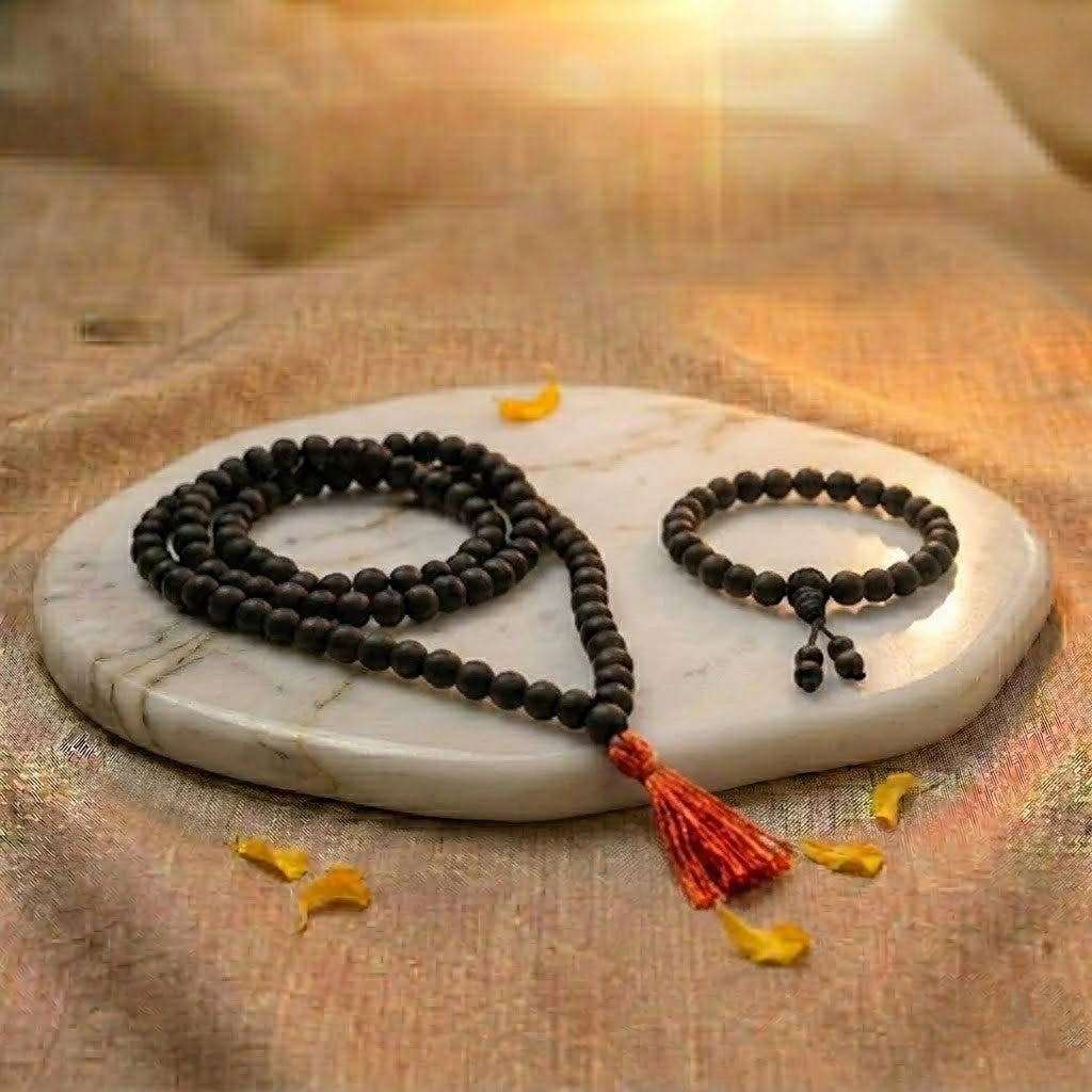 The Ultimate Protection Duo: 8mm Original Black Ebony (Karungali) Set