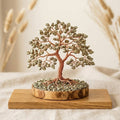 Natural Golden Pyrite Crystal Tree for Wealth & Success | Healing Gemstone Tree on Wooden Base